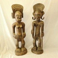 Large Carved Chokwe Figures Image