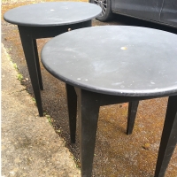 2 black solid tables Image