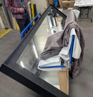 Large rectangular mirror with light fittings image 3