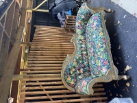 Tropical print chaise lounge on castors with stage brake image 2