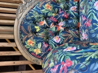 Tropical print chaise lounge on castors with stage brake image 3
